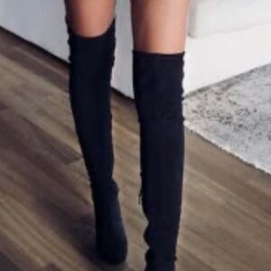 JIMMY CHOO Over The Knee Suede Leather Boots stiletto